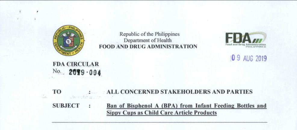 菲律宾制止在婴儿奶瓶和吸管杯中添加BPA